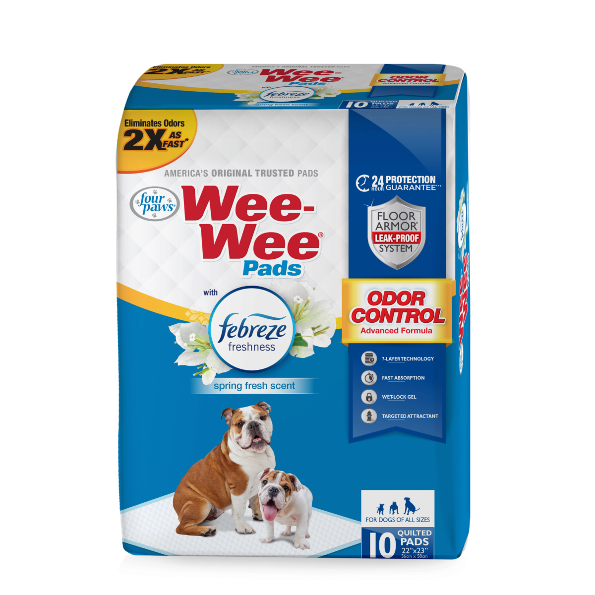 WeeWee Dog Training Pads with Febreze Freshness Four Paws